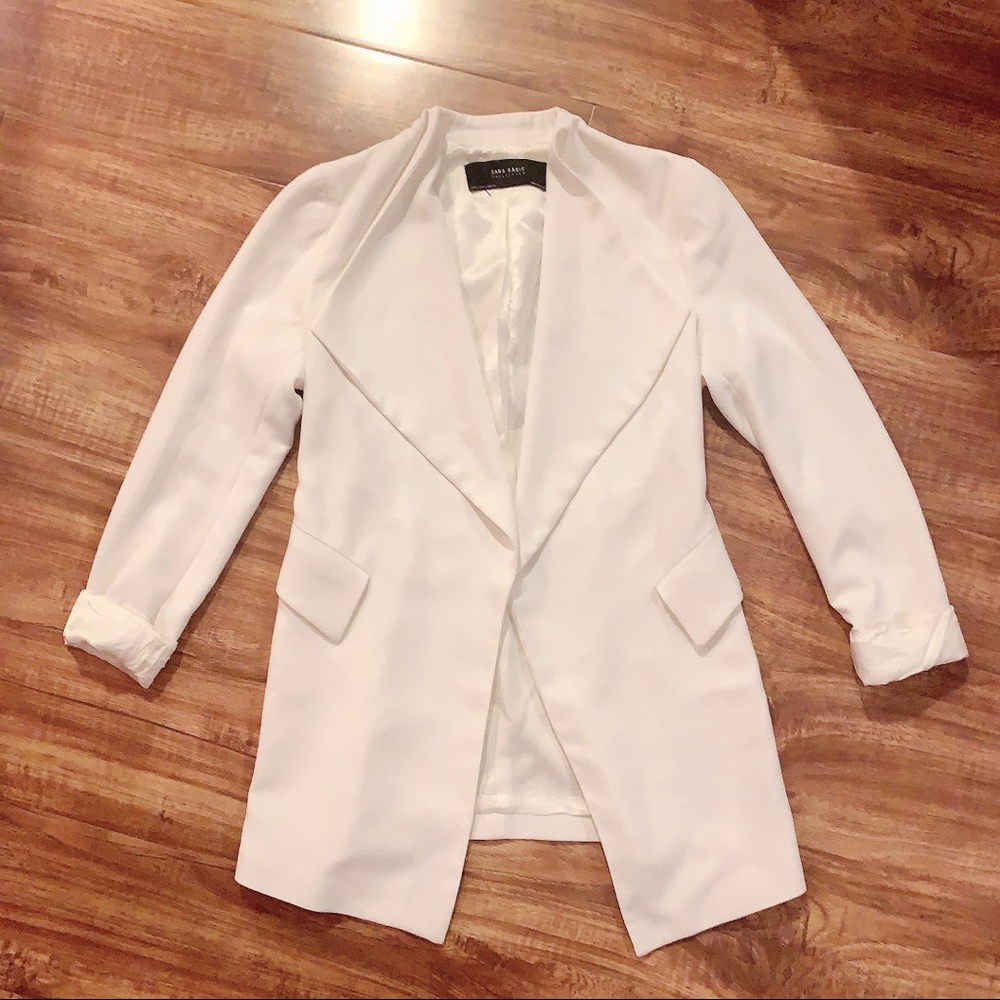 Zara Basic White Jacket/Cardigan - image 1